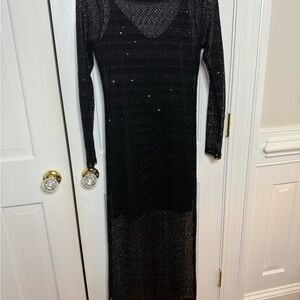 Maven West Long Sleeve Crochet Dress - Small